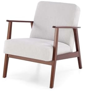 KRESTON Sessel ASENTO, Retro Cocktailsessel aus Massivholz für Wohnzimmer, TV Sessel