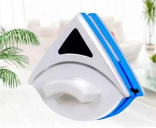 Magnetic Window Cleaner Single Glazing, Powerful Magnet Both Side Glass Wiper Cleaning Tool, Ergonomic Handle, Anti Drop Design, Strong Safe Rope High-Rise Building Window Thickness 3-8mm (1, Blue)