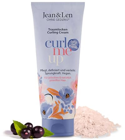 Jean & Len Traumlocken Curling Cream Reiswasser & Acaibeere, für gelocktes & natürlich gewelltes Haar, curly girl friendly, definiert & verleiht Sprungkraft, Lockencreme, ohne Silikone, vegan, 100 ml