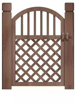 XLIHAWY Gartentore Für Den Außenbereich Innenhof, Kleiner Garten Holz-Einzeltüren Holzzaun Trenntür Für Haus Garten Innenbereich Größenanpassung(Brown-A,60x110cm)