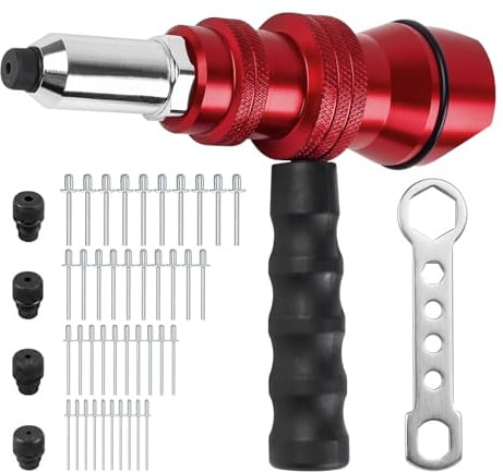 FSWWSF Nietenzange Set Nietaufsatz für Akkuschrauber & Bohrmaschine - Blindnietzange 2,4 bis 4,8 mm