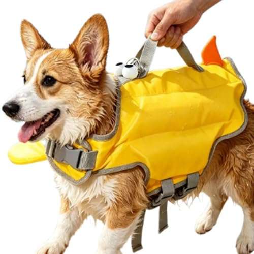 Giubbotto Di Salvataggio Per Cani Con Maniglia Di Soccorso | Giubbotto Da Nuoto Per Cani, Giubbotto Galleggiante Ad Alta Visibilità Per Cani E Cuccioli Che Nuotano
