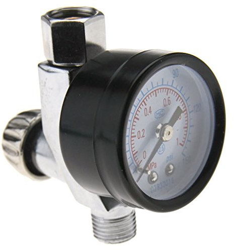 Mini Adjustable Air Regulator Gauge Paint Dial 1/4Inch Hvlp Compressor Spray Gun