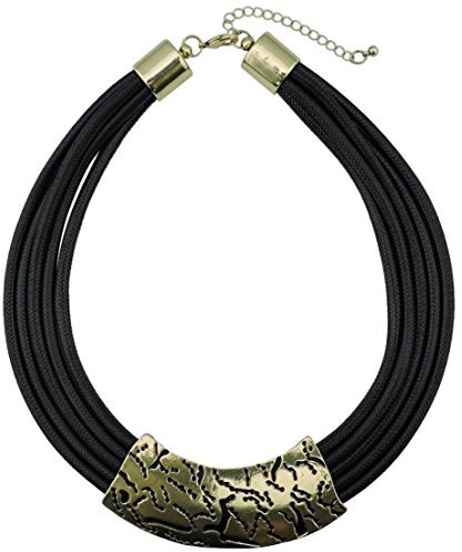 Bocar Black Chunky Alloy Mehrschicht-Statement 18 Choker Collar Halskette (NK-10398-Antique Bronze)