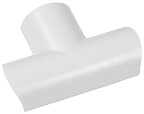 50mm x 25mm White Clip-Over 2 Way T-Splitter Trunking Adapter – Wall Conduit AV/TV | Loops