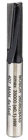 Bosch 1x PRO Nutfräser, gerade, zweischneidig (für Weichholz, Hartholz, Ø 6 mm, Professional Zubehör Handfräse, Kantenfräse)