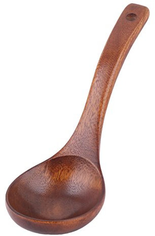 sourcingmap Accueil bois porridge Soupe quenelles louche cuillère mélange long 18cm marron
