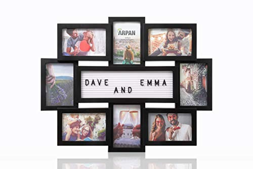 ARPAN Cadre photo multi-panneaux personnalisable pour 20 x 15 x 10 cm Noir