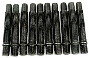 SCC Fahrzeugtechnik 10 x Doppelgewindebolzen M12 x 1,5 75mm | Stehbolzen für Lug Nuts | schwarz |