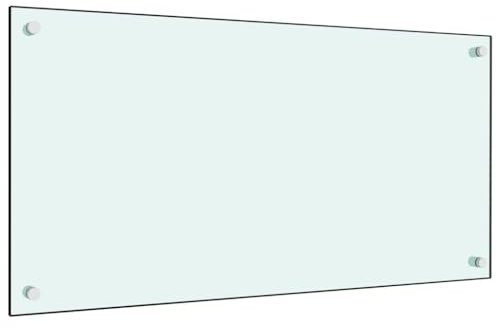 vidaXL Paraschizzi per Cucina Paraspruzzi Fornelli Resistente al Calore Pannello Splashback Parete Bianco 80x40 cm in Vetro Temperato