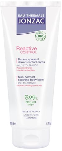 Eau Thermale Jonzac - Baume apaisant dermo-confort corps, Non parfumé - Reactive - Peaux réactives à intolérantes - Certifié Bio Cosmos Organic - Tube de 200 ml
