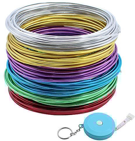 DXLing 6 Piezas Alambres de Aluminio Artístico Multicolor Alambre de Bisutería Hilo Alambres de Metálico Flexible Alambre para Joyería para Manualidades Fabricación de Artesanías Rebordeado