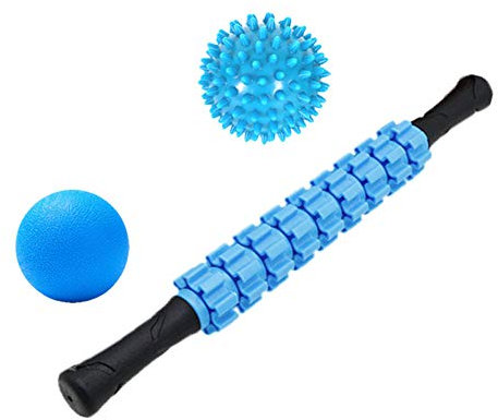RONGJJ Rouleaux Musculaire Rouleau Stick Kit 3 in 1 - Comprend Rouleau Massage, Balle de Massage et Balle de Rééducation - pour Améliore la Mobilité et la Circulation Massage