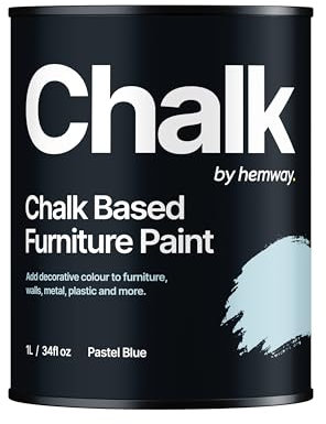Hemway - Chalk Based Furniture Paint - Pastel Blue 1 L | Chalky Matt Shabby Chic Finish for Interior & Exterior Home Decor | Quick Dry & All-in-one