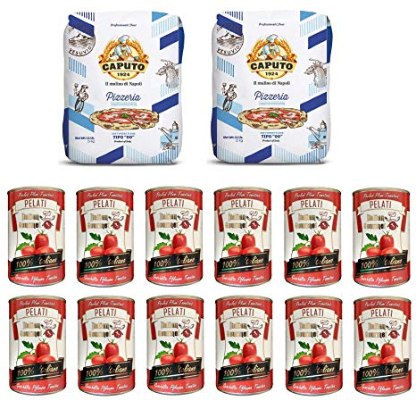 Testpaket Caputo Pizzeria Pizzamehl Mehl ( 2 x 5Kg ) + Italian Gourmet 100% italienische geschälte Tomaten dosen ( 12 x 400g )