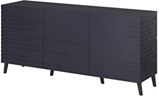 BIM Furniture Kommode NOVA 155 cm Sideboard Highboard Schränke, Schublade, Regale (Dunkelblau)
