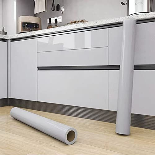 Grey Sticky Back Plastic Roll 30X300cm Grey Gloss Glitter Effect Self Adhesive Wallpaper Peel and Stick Contact Paper Vinyl Film Kitchen Countertop Cabinet Removable Waterproof Furniture Sticker