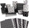 Papierdrachen Adventskalender Geschenkpapier zum Einpacken von Adventsgeschenken - schwarz - mit Zahlen bedruckt - Set 5