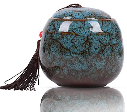 Kleine Urne für Menschliche Asche - Handgearbeitete 6 cm Mini-Keramik-Urne - Schönes Andenken für Hunde- oder Katzenasche - Fasst ca. 70 cm3