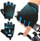 JTENG MTB Handschuhe,Halbfinger Sommer Fahrradhandschuhe für Männer und Frauen,Stoßfestes GELAtmungsaktivBequemRutschfest Geeignet für Motorräder Fahrräder MTB Fitnessstudio (Blau, M)