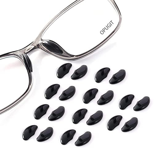 OPUGIT Brillen-Nasenpads, selbstklebende weiche Silikon-Luftkammer, Komfortable Airbag-Nasenpads für Brillen, Sonnenbrillen, 2 mm, 10 Paar, Schwarz