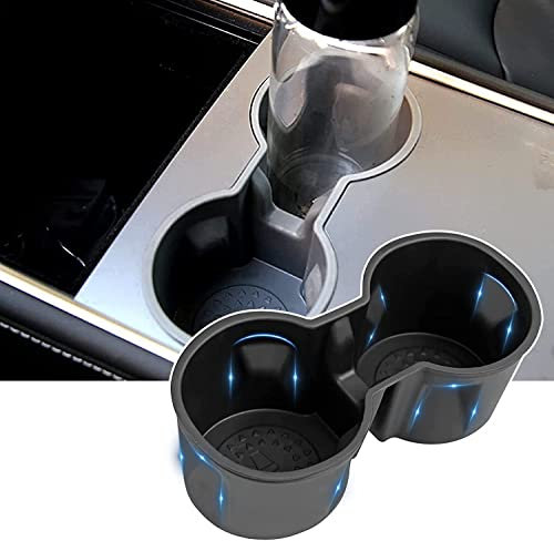 Bocguy Auto Getränkehalter für 2021-2022 Tesla Model 3 & Model Y, Stabiles Nut Design mit TPE Material, Tesal Zubehör Mittelkonsole Getränkehalter Zubehör für Wasserbecher, Getränke, Kleinigkeiten