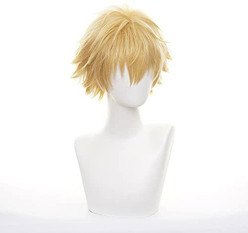 XSYMX Anime Cosplay Wig, Chainsaw Man Denji Wig, Long Hair Synthetic Hair Wigs, Heat Resistant, Size Adjustable, Unisex-Adults