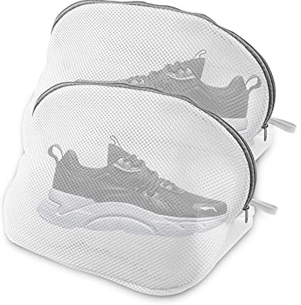 Uootach 2 Piezas Bolsa Lavadora Zapatillas, Saco Lavadora para Zapatos, Bolsa de ropa sucia con cremallera, limpieza de lavadora, duradero y reutilizable, Adecuado para lavar, almacenar y viajar