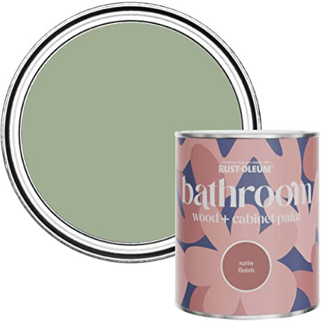 Rust-Oleum Green Bramwell Moisture Resistant Bathroom Wood and Cabinet Paint in Satin Finish - Bramwell 750ml