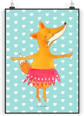 Mr. & Mrs. Panda Bild Fuchs Ballerina DIN A1 - Geschenk, drucke, Plakat, Ballett, Tanzen, Party, Wanddekoration, Geburtstag, wanddeko, Kunstdruck