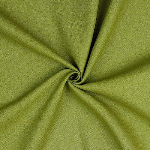 Leinen Stoff Meterware Uni 40 farben 100% Leinenstoff Naturstoff OEKO-TEX 140cm Breite (025 I Moss)