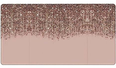 Grand tapis de souris de jeu avec confort épais – Forte adhérence, durabilité, convient pour le bureau, les études – 40,6 x 74,9 cm – Rose pâle or rose