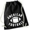 Huuraa Turnbeutel American Football Ball Geschenk 12 Liter Black Baumwolle American Football Präsent