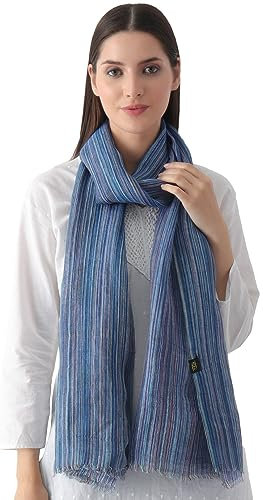 Pashmina / Stola, 100 % reines Leinen, 70 Fein, 70 Counts, mehrfarbig
