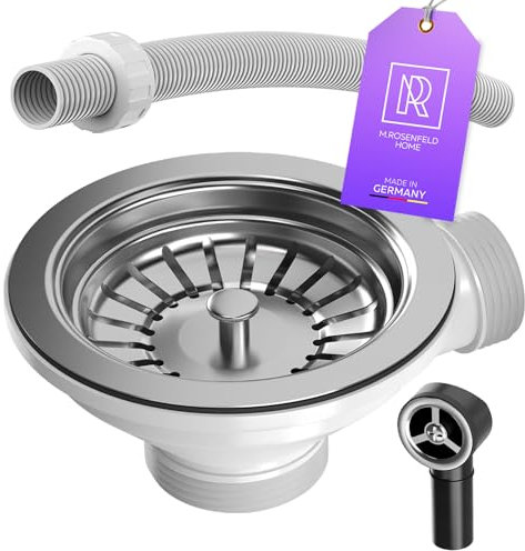 Küche Ablaufgarnitur Spüle Siebkorbventil 114mm (3 1/2 Zoll) mit Überlauf - 1 1/2 Spülbecken Ablauf für Siphon Anschluss