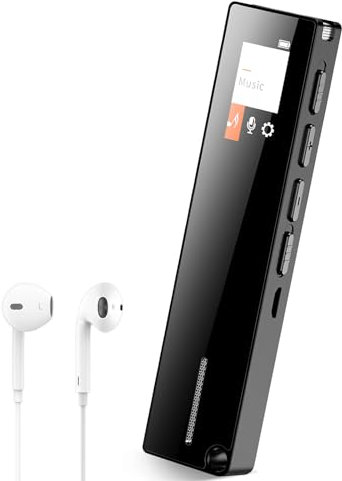 64GB Digital Voice Recorder, USB Dictaphone Voice Recorder with Recording and Playback, Audio Recorder with Rechargeable, MP3 Player and Stereo HD for Students, Lecture Meetings