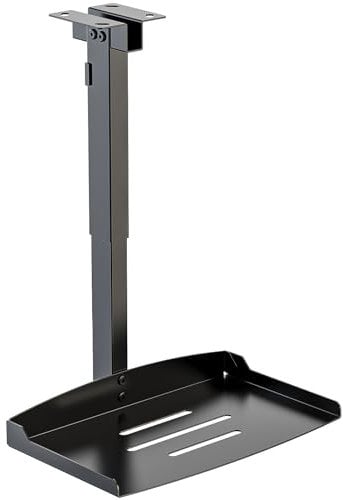 WALI Supporto Proiettore Soffitto e Parete, Staffa Proiettore Regolabile in Altezza da 57,8 a 76,8 cm, Supporto Installazione Senza Foratura, Supporta fino a 10 kg(PM-005-B), Nero