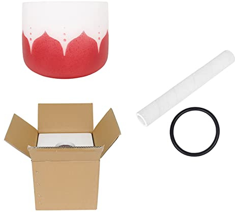 Designed Frosted Quartz Crystal Singing Bowls Sets 6 In/7 In/8 in with Leather and O-ring Included