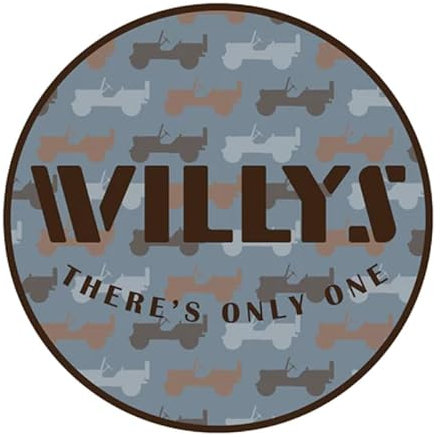 Jeep Adesivo Willy's serigrafato rotondo in vinile, 10,2 x 10,2 cm