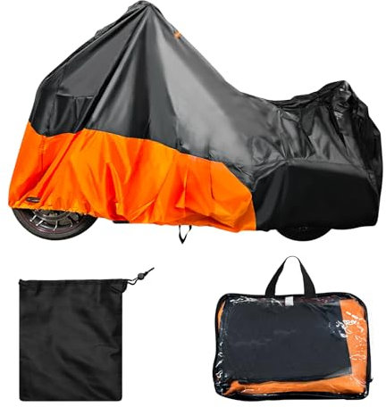 Moto - Funda universal impermeable para motocicleta, 420D, para todas las estaciones, para scooter, ciclomotor, Vespa, Motocross (L)