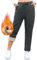 Vorvowry Fleece Lined Joggers Womens Fluffy Sherpa Trousers Warm Thermal Sweatpants Winter Thick Tracksuit Bottoms Drawstring Pockets for Ladies Running Fitness XL Straight Leg Dark Grey