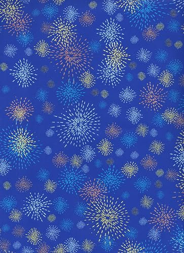 ARKRAFT Geschenkpapier 5 Bögen Format 90 x 65 cm Verpackung ohne Plastik FSC Blatt Motiv Blumen blau (391C)