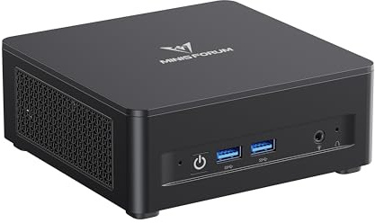 MINISFORUM UM760 Slim Mini PC, AMD Ryzen 5 7640HS processore mini computer (6C/12T, fino a 5.0GHz), 16GB DDR5 RAM e 1TB PCIe 4.0 SSD, compatibile con uscita HDMI 2.1/USB4 da 8K@60Hz,