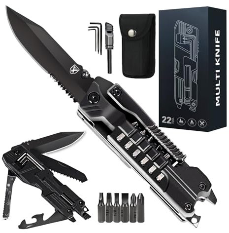 Geschenke für Männer Multitool Taschenmesser für Männer 21 in 1, Jahrestag Geburtstagsgeschenk für Ihn Partner, Multifunktionsmesser Herrentag mit Zange Flaschenöffner für Outdoor Camping