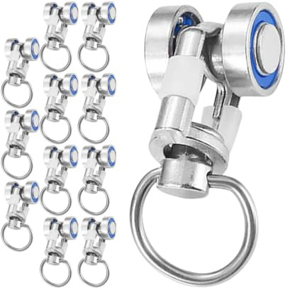 Garneck 12St Zubehörrollen für Vorhänge Fenstervorhangschiene Rollhaken für Vorhangschienen Vorhang Laufräder Metallische Vorhangrollen flaschenzug gardinen Gleitrad Vorhangläufer