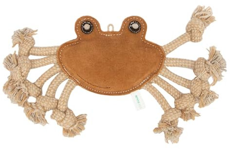 Emmi-pet Zerrspielzeug Krabbe - Stressabbau für Hunde I Zahnpflege I Quietschspielzeug für für Welpen, mittelgroß & große Hunde I Mit Kokosfaserfüllung I 1 Stück Hundespielzeug Krabbe