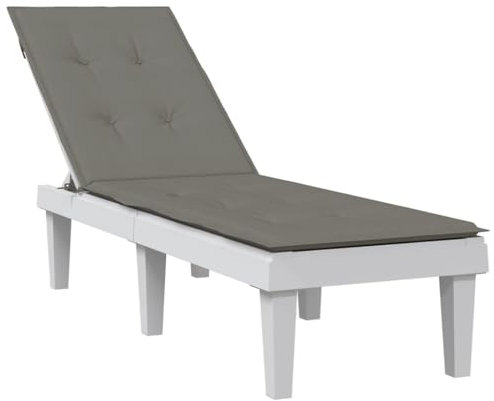 Somanki Liegestuhl-Auflage Melange Dunkelgrau (75+105) x50x3 cm Stoff, Hollywoodschaukel Auflage, Sonnenliege Auflage, Gartenliege Auflage, Liegenauflage, Deckchair Auflagen - 4002488