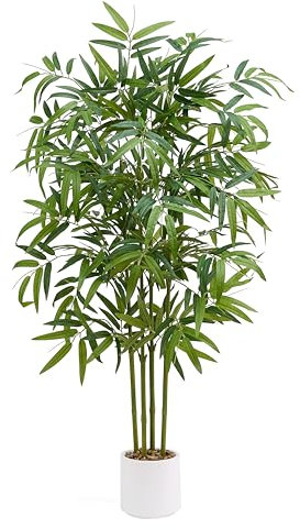 TXABL Artificial Bamboo Plant Tree 150 CM Tall Fake Plants Decorative Artificial Plants Indoor Faux Bamboo Trees with Lifelike Leaves, Artificial Tree in Pot for Home Office Bathroom Bedroom Decor