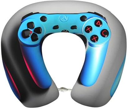 SDEGTHO Blue Game Controller Flugzeug Reisekissen, Reisekissen, reiner Memory-Schaum, Nackenkissen, bequem, atmungsaktiv