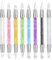 Oruola Lot de 8 clous en silicone pour sabots - Pinceau à ongles en silicone pour le bricolage - Double tête - Outil de manucure avec poignée en acrylique - Idéal pour les débutants et les